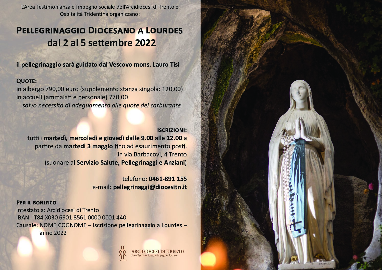 a Lourdes dal 2 al 5 settembre