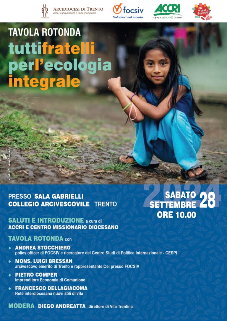 Tavola rotonda su ecologia integrale sabato 28 settembre: