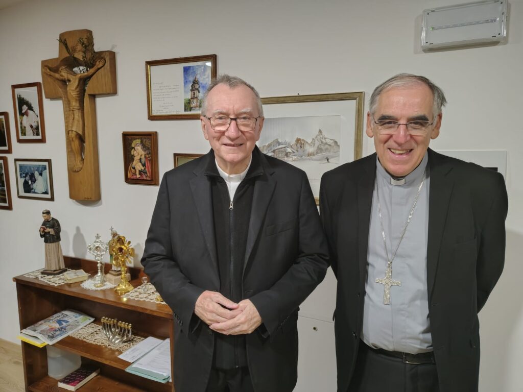 Cardinale Parolin e vescovo Tisi