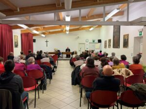 Caldonazzo Sala San Sisto incontro con i collaboratori parrocchiali di Caldonazzo, Calceranica, Centa e Tenna domenica 30 novembre